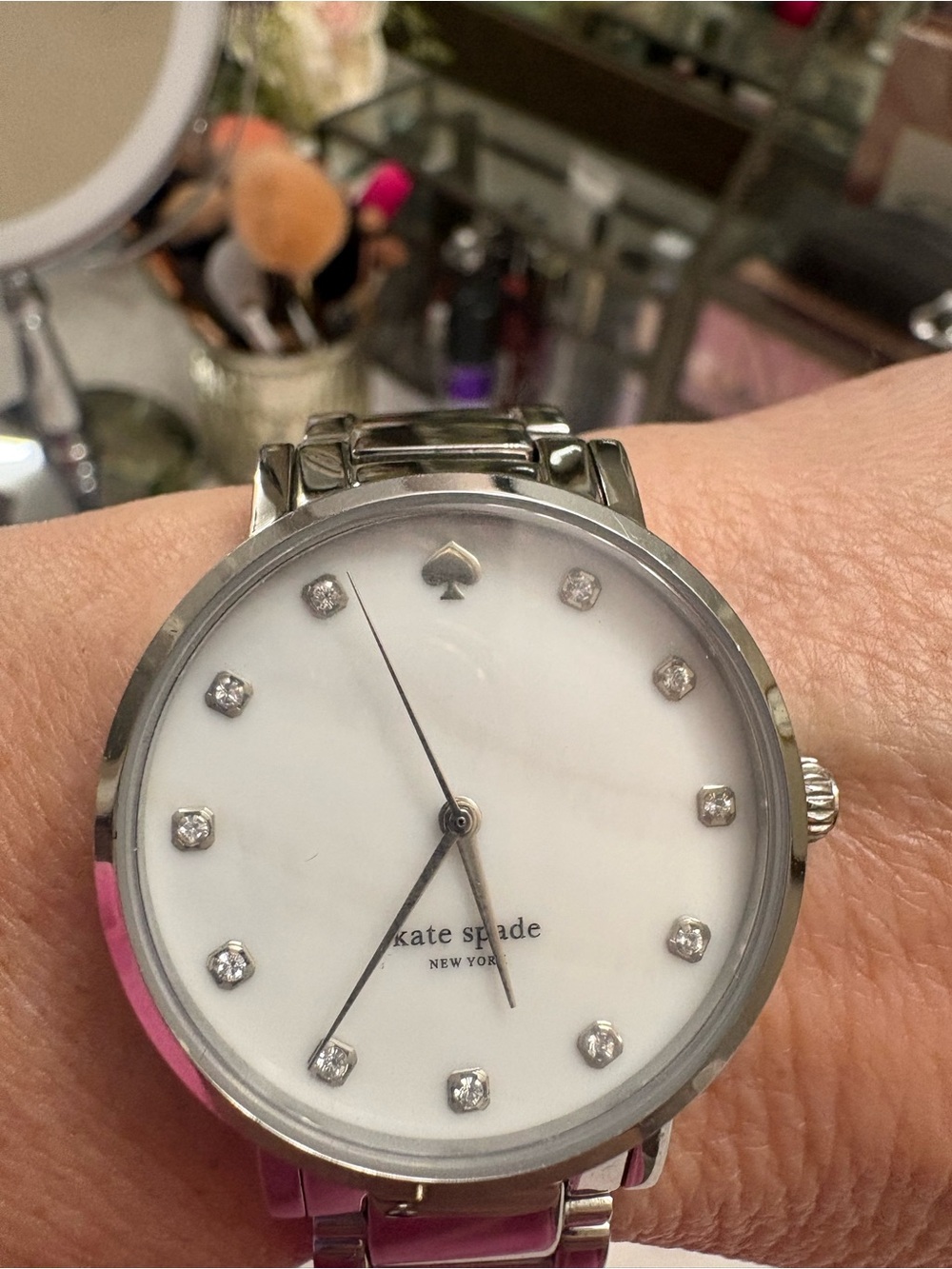 Kate Spade Gramercy Silver and White Crystal Women’s Watch